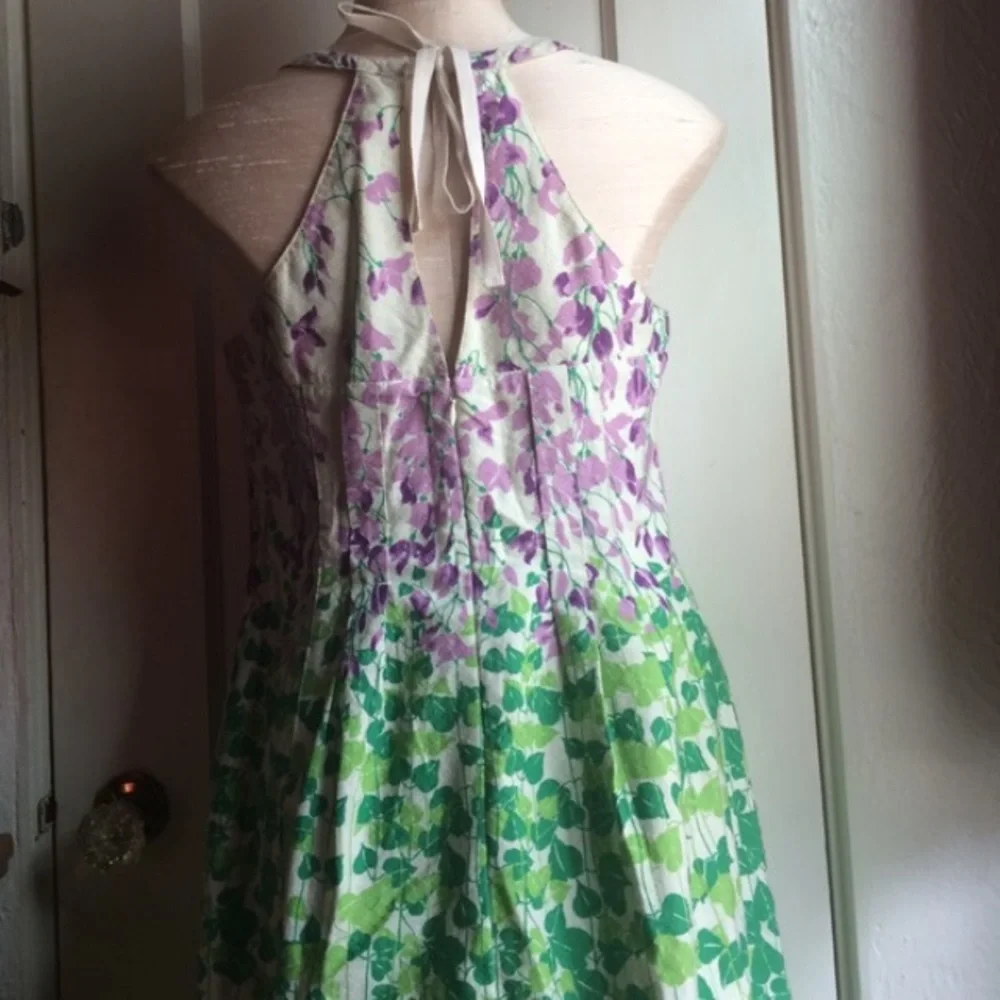 OPEN TO OFFERS Anthropologie Maeve Wisteria Halter Floral Dress - Picture 4 of 5